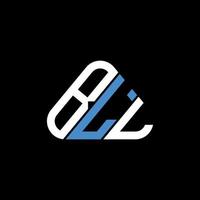 diseño creativo del logotipo de la letra bll con gráfico vectorial, logotipo simple y moderno de bll en forma de triángulo redondo. vector