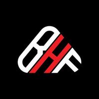 Diseño creativo del logotipo de la letra bhf con gráfico vectorial, logotipo bhf simple y moderno en forma de triángulo redondo. vector