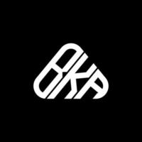 Diseño creativo del logotipo de letra bka con gráfico vectorial, logotipo bka simple y moderno en forma de triángulo redondo. vector