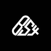 BSX letter logo creative design with vector graphic, BSX simple and modern logo in round triangle shape.