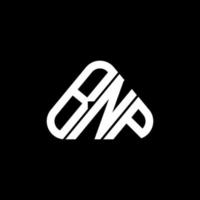 Diseño creativo del logotipo de letra bnp con gráfico vectorial, logotipo simple y moderno de bnp en forma de triángulo redondo. vector