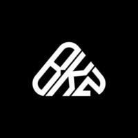 Diseño creativo del logotipo de la letra bkz con gráfico vectorial, logotipo simple y moderno de bkz en forma de triángulo redondo. vector