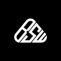 diseño creativo del logotipo de la letra bsw con gráfico vectorial, logotipo bsw simple y moderno en forma de triángulo redondo. vector