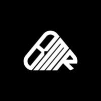 diseño creativo del logotipo de la letra bmr con gráfico vectorial, logotipo bmr simple y moderno en forma de triángulo redondo. vector