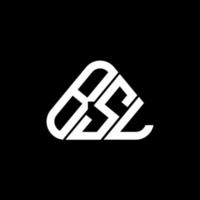 diseño creativo del logotipo de la letra bsl con gráfico vectorial, logotipo simple y moderno de bsl en forma de triángulo redondo. vector