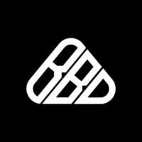 Diseño creativo del logotipo de la letra bbd con gráfico vectorial, logotipo simple y moderno de bbd en forma de triángulo redondo. vector