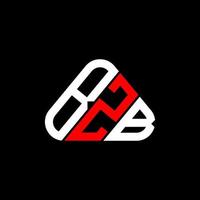 Diseño creativo del logotipo de letra bzb con gráfico vectorial, logotipo bzb simple y moderno en forma de triángulo redondo. vector