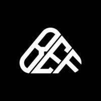 diseño creativo del logotipo de la letra bef con gráfico vectorial, logotipo simple y moderno de bef en forma de triángulo redondo. vector