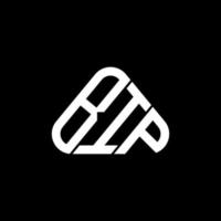 diseño creativo del logotipo de la letra bip con gráfico vectorial, logotipo bip simple y moderno en forma de triángulo redondo. vector