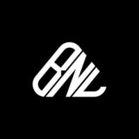 BNL letter logo creative design with vector graphic, BNL simple and modern logo in round triangle shape.