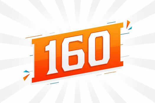 Alfabeto de fuente vectorial de 160 números. número 160 con vector de stock de elemento decorativo
