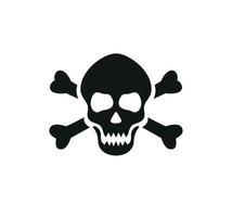 Skull and Crossbones Icon on White Background. Vector