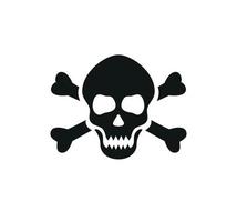 Skull and Crossbones Icon on White Background. Vector