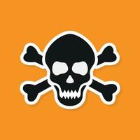 Skull and Crossbones Icon on White Background. Vector
