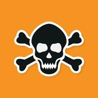 Skull and Crossbones Icon on White Background. Vector