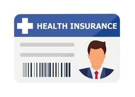 Health insurance card flat design on white background. Medical insurance card concept vector illustration. Pink color.