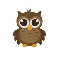 Cartoon funny owl isolated on white background vector