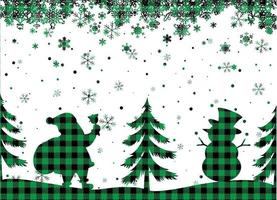 Christmas and New Year pattern at Buffalo Plaid. Festive background for design and print esp10 vector