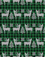 suéter feo en buffalo plaid feliz navidad y feliz año nuevo borde de marco de tarjeta de felicitación. ilustración de fondo de punto de patrones sin fisuras con adornos escandinavos de estilo popular. vector