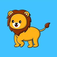 Cute Lion Walking Cartoon Vector Icons Illustration. Flat Cartoon Concept. Suitable for any creative project.