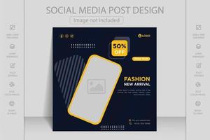 Modern dynamic instagram facebook post and social media web banner template for online fashion sale vector