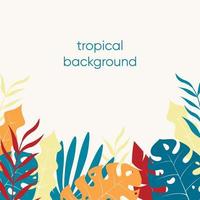 tropical leaves border vector