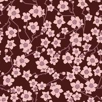 seamless pattern with Sakura flowers vector