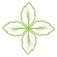 Leaf green ornament design and symbol vector template