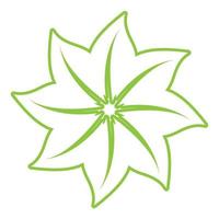 diseño de ornamento verde hoja y plantilla de vector de símbolo