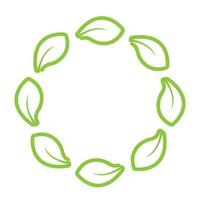 Leaf green decoration circle  logo and symbol vector template