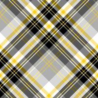 Seamless pattern in black, white, gray and yellow colors for plaid, fabric, textile, clothes, tablecloth and other things. Vector image. 2