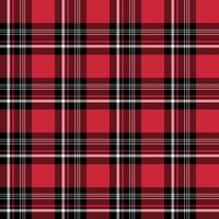 Seamless pattern in simple red, black and white colors for plaid, fabric, textile, clothes, tablecloth and other things. Vector image.