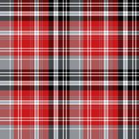 Creative plaid pattern in gray, black, white and red colors. vector