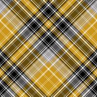 Seamless pattern in creative black, white, gray and yellow colors for plaid, fabric, textile, clothes, tablecloth and other things. Vector image. 2