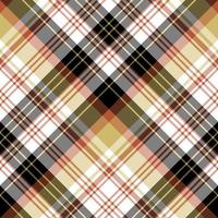 Seamless pattern in simple black, white, warm yellow and red colors for plaid, fabric, textile, clothes, tablecloth and other things. Vector image. 2