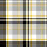 Seamless pattern in black, white, gray and yellow colors for plaid, fabric, textile, clothes, tablecloth and other things. Vector image.