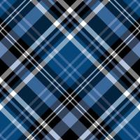 Seamless pattern in creative black, blue and white colors for plaid, fabric, textile, clothes, tablecloth and other things. Vector image. 2