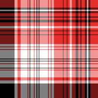Creative plaid pattern in simple black, white and red colors. vector