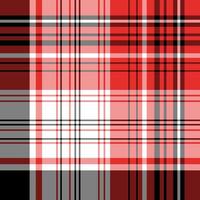 Creative plaid pattern in simple black, white and red colors. vector