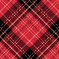 Seamless pattern in black, red and light orange colors for plaid, fabric, textile, clothes, tablecloth and other things. Vector image. 2