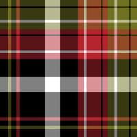 Seamless pattern in black, red, green and white colors for plaid, fabric, textile, clothes, tablecloth and other things. Vector image.