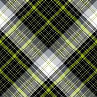 Seamless pattern in black, white, gray and bright green colors for plaid, fabric, textile, clothes, tablecloth and other things. Vector image. 2