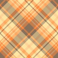 Seamless pattern in stylish light yellow, orange and warm gray colors for plaid, fabric, textile, clothes, tablecloth and other things. Vector image. 2