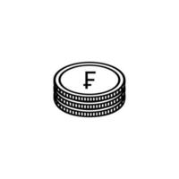 French Currency, France Money Icon Symbol. French Franc, FRF Sign. Vector Illustration