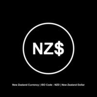 New Zealand Currency Icon Symbol. New Zealand Dollar, NZD Sign. Vector Illustration