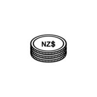 New Zealand Currency Icon Symbol. New Zealand Dollar, NZD Sign. Vector Illustration