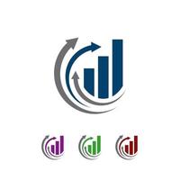 Chart with the arrow up an abstract Business finance economics business logo design vector