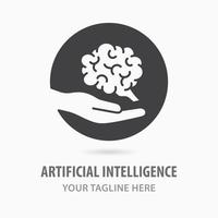 Artificial intelligence icon. Vector illustration. Symbol of machine learning, brainstorm, idea.