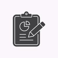 Statistics glyph icon on white background. Vector illustration.