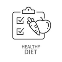 Healthy diet line icon. Vector isolated illustration.